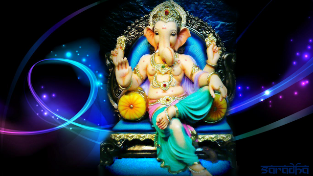 Ganapati-Ganesh in Abstract Background-1366×768 | Om Gam Ganapataye Namah: